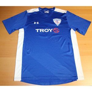 Mens Under Armour Loose HeatGear Soccer Short Sleeve SS Shirt Tee MD Medium Blue